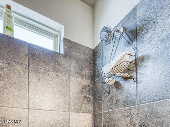 room details with a tile shower