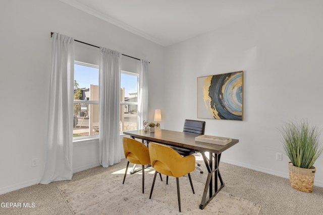 office area with baseboards