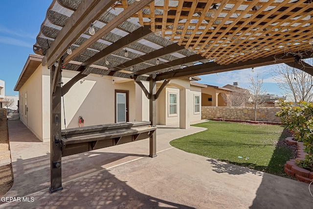 view of patio with a pergola