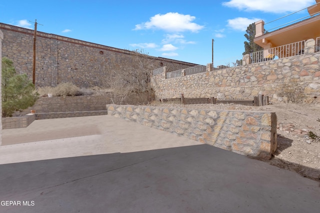 view of patio featuring a fenced backyard