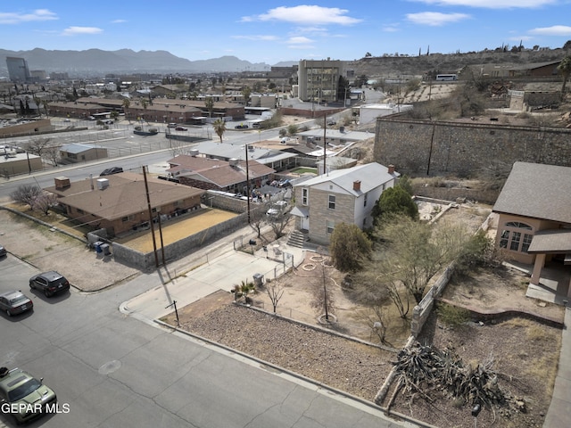 drone / aerial view with a mountain view