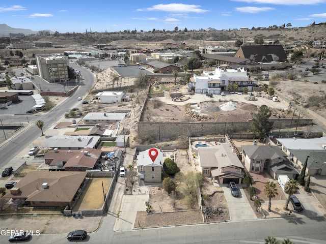 aerial view with a residential view