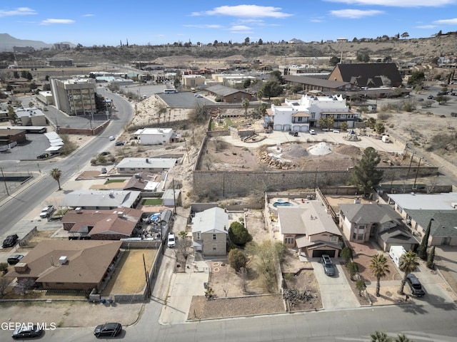 drone / aerial view with a residential view