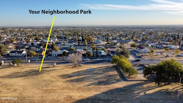 drone / aerial view featuring a residential view