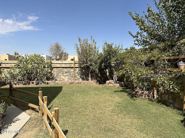 view of yard featuring fence