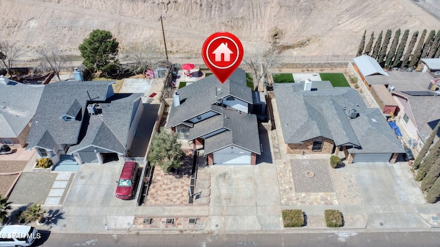 birds eye view of property featuring a residential view