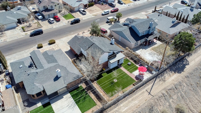 aerial view with a residential view