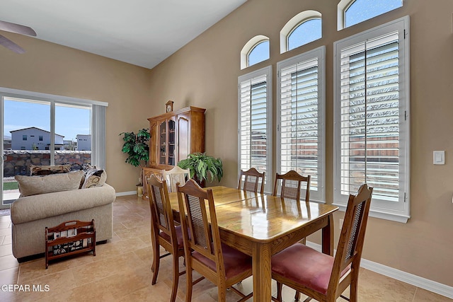 dining area with baseboards