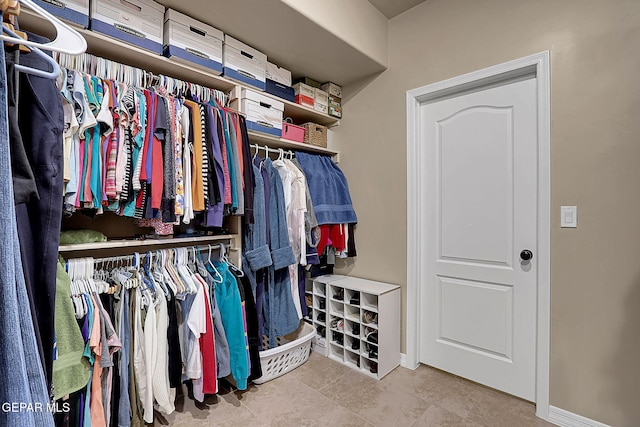 view of walk in closet