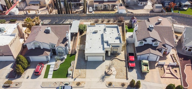 bird's eye view with a residential view