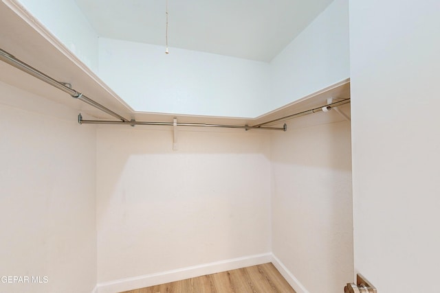 spacious closet with light wood finished floors