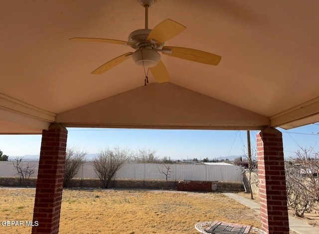 225 Peyton Rd, El Paso, TX 79928 - view of yard with a ceiling fan and fence
