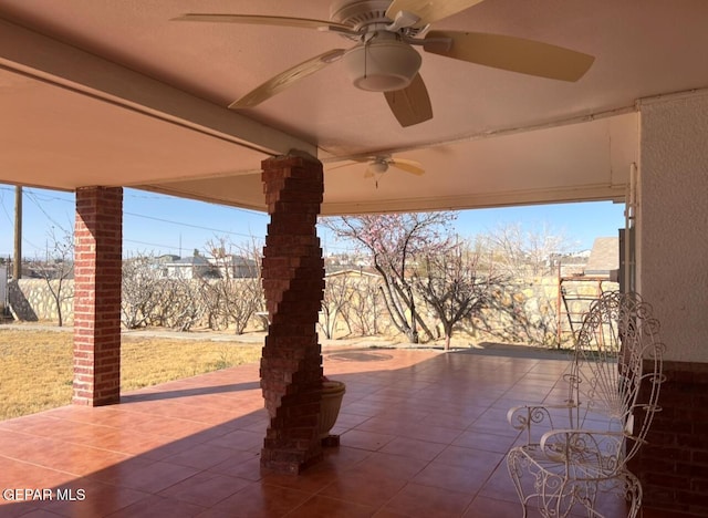 225 Peyton Rd, El Paso, TX 79928 - view of patio / terrace with ceiling fan and fence