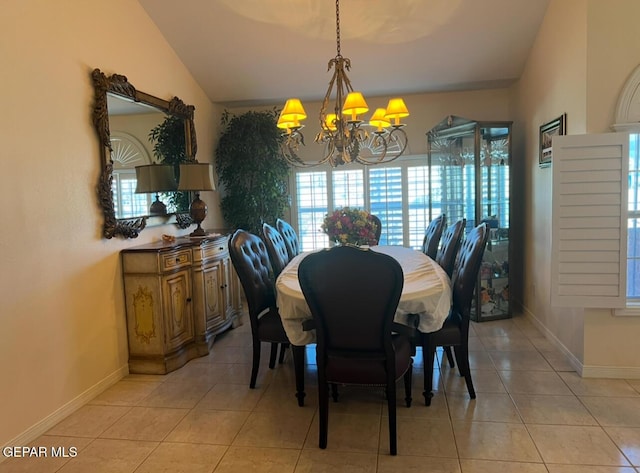 225 Peyton Rd, El Paso, TX 79928 - dining room with a chandelier, light tile patterned floors, and baseboards