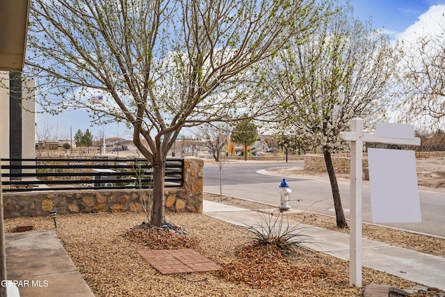 view of yard with fence