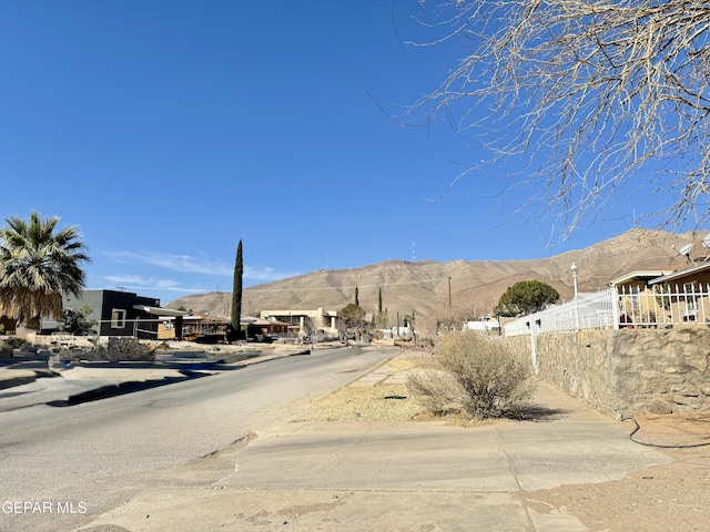 view of street with a mountain view