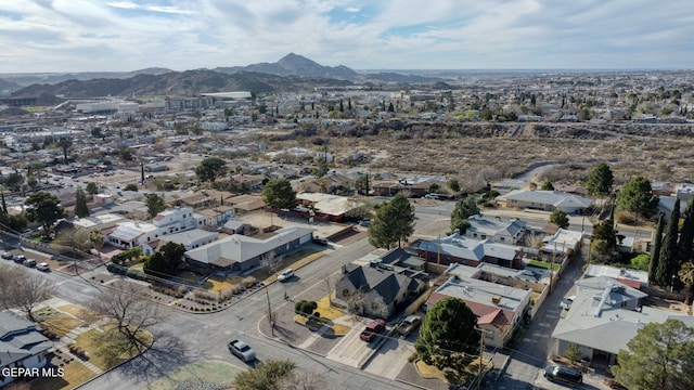 aerial view with a mountain view