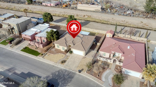 aerial view featuring a residential view