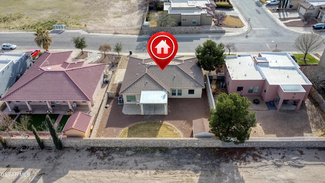 bird's eye view with a residential view