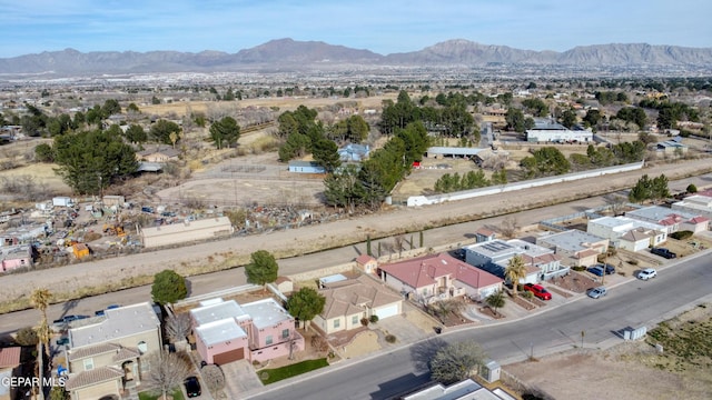 aerial view with a residential view and a mountain view