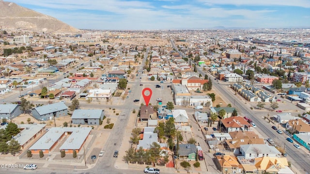 aerial view with a residential view and a mountain view