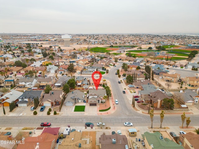 bird's eye view featuring a residential view