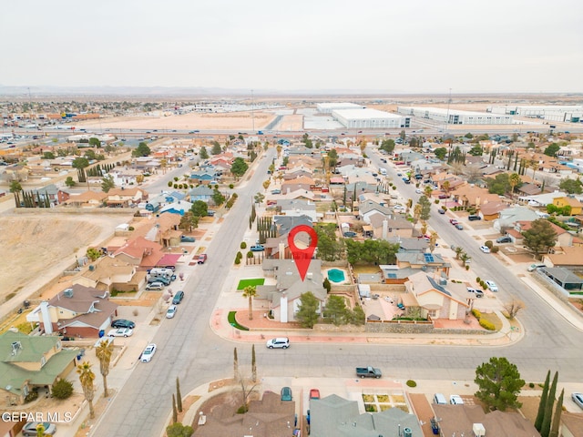 drone / aerial view with a residential view