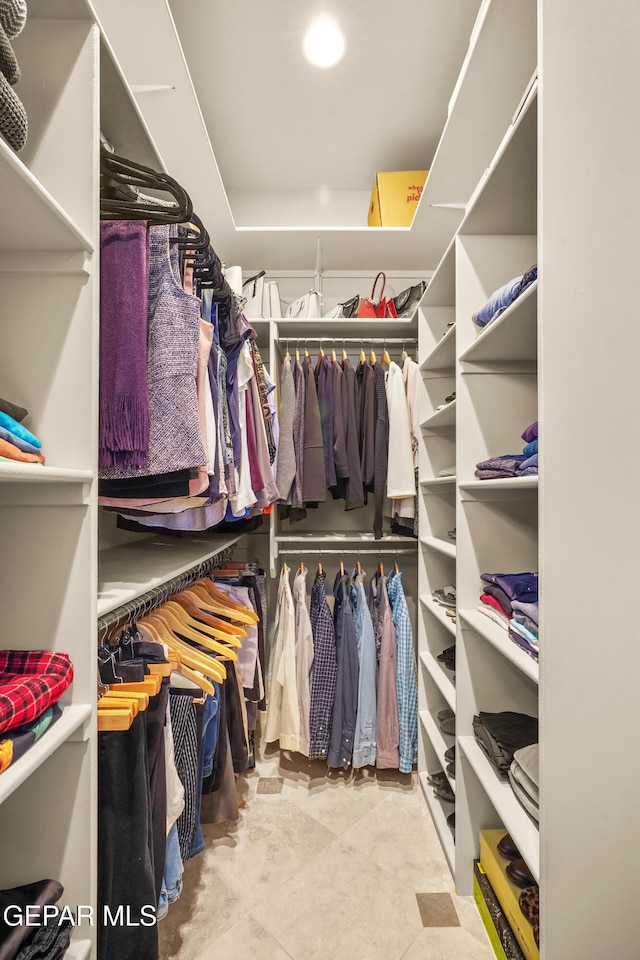 view of walk in closet