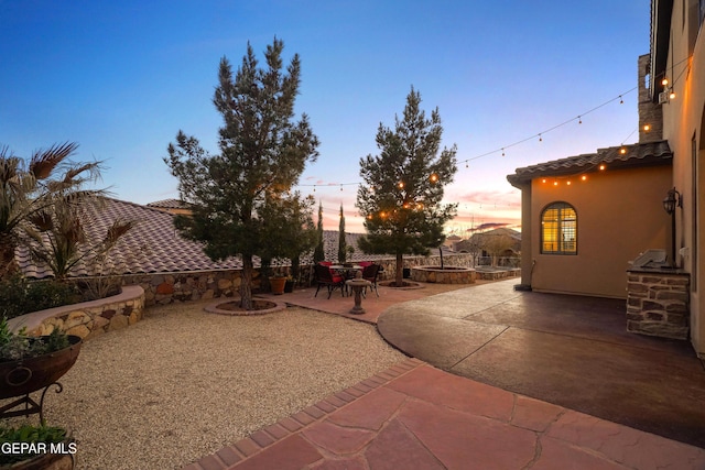 view of yard with a patio and fence