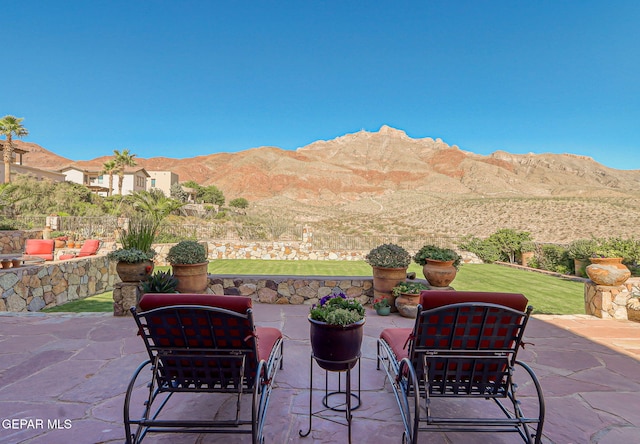 1408 Via Quijano Ln, El Paso, TX 79912 - view of patio / terrace with a mountain view