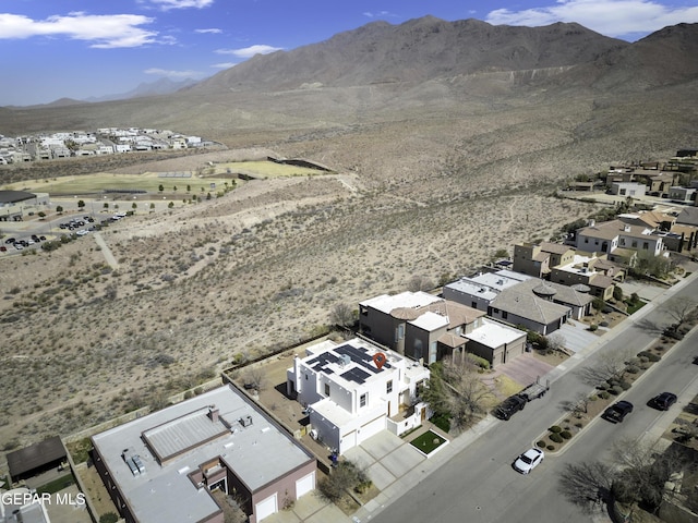 bird's eye view with a mountain view