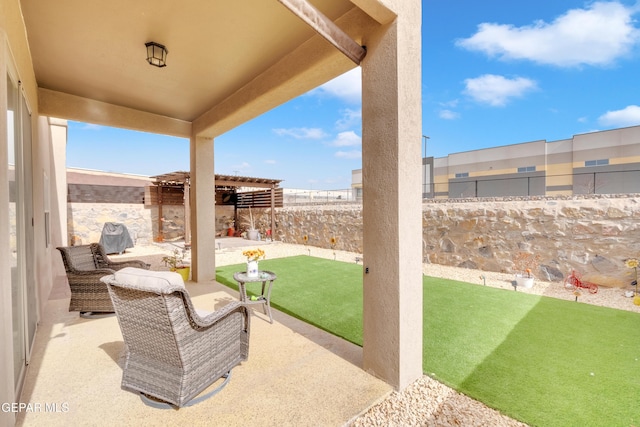 view of patio / terrace featuring a fenced backyard