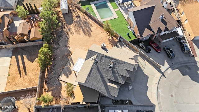 bird's eye view with a residential view