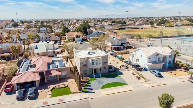 drone / aerial view featuring a residential view