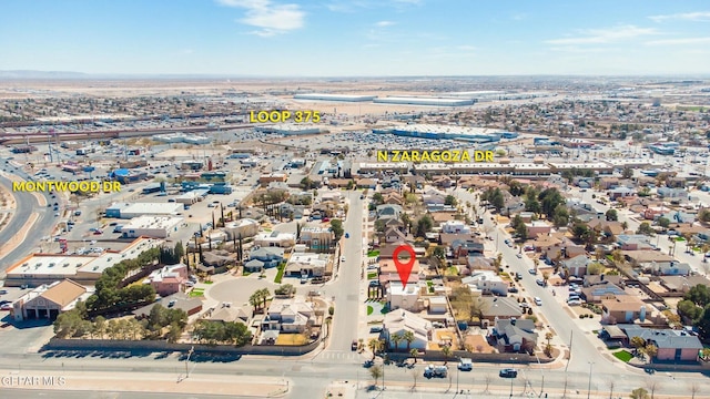 aerial view featuring a residential view