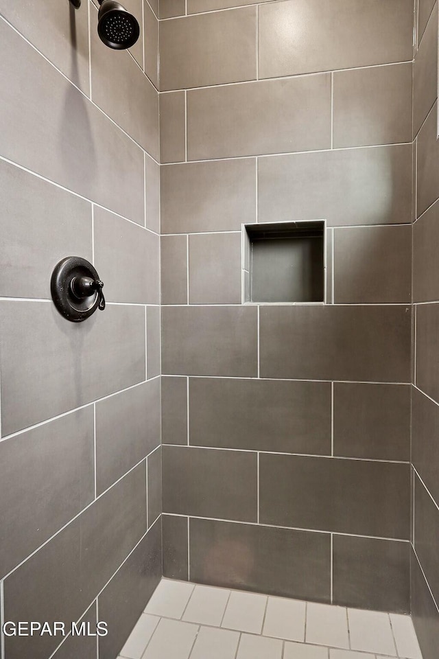 details with tiled shower