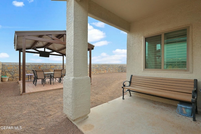 view of patio with outdoor dining space