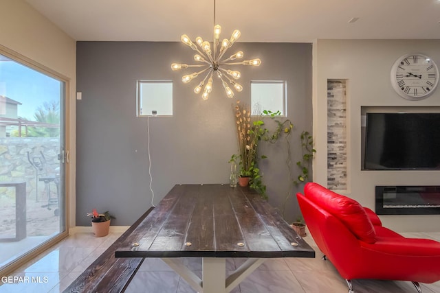 playroom featuring a chandelier