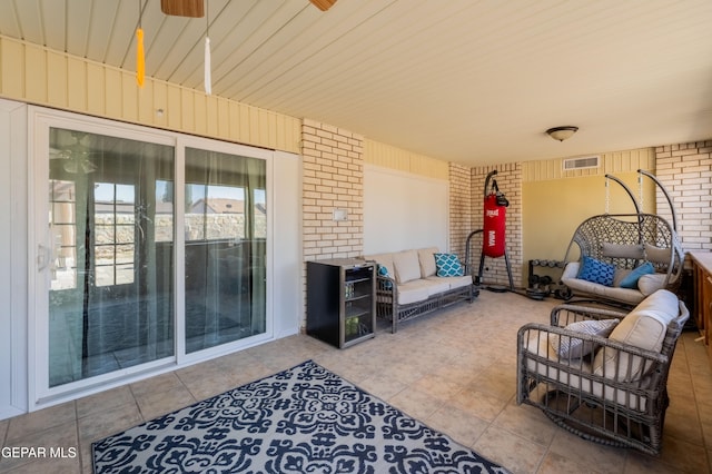 view of patio with visible vents and an outdoor living space