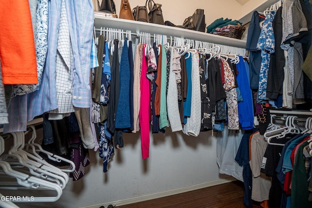 spacious closet featuring wood finished floors