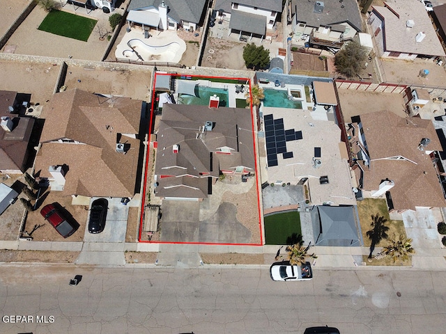 bird's eye view featuring a residential view