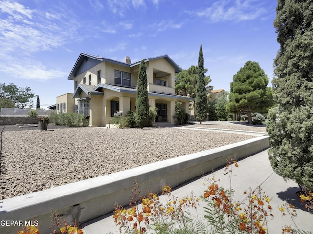 exterior space with stucco siding