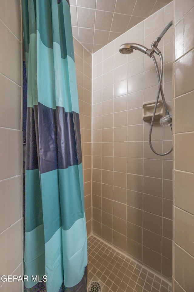 full bath featuring a tile shower