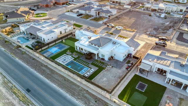 bird's eye view with a residential view