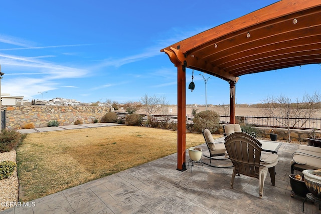 view of patio / terrace with a fenced backyard