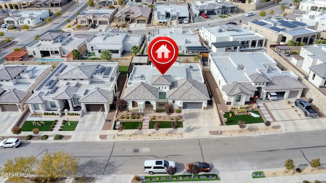 aerial view featuring a residential view