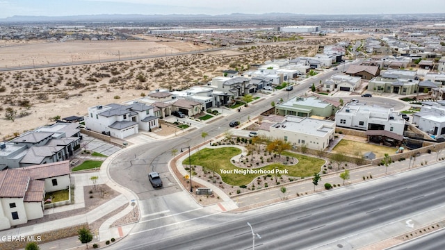 drone / aerial view with a residential view