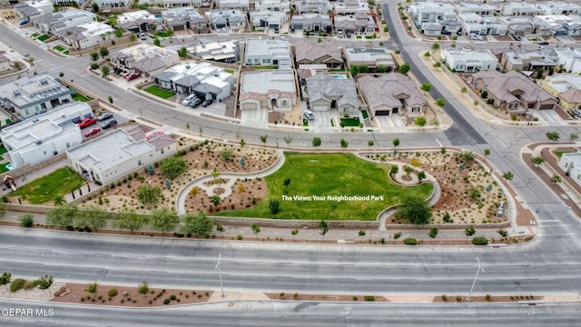 aerial view with a residential view