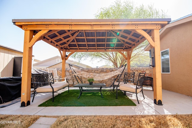 view of patio / terrace with a gazebo