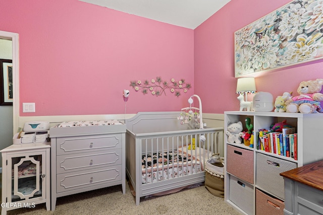 bedroom with a crib